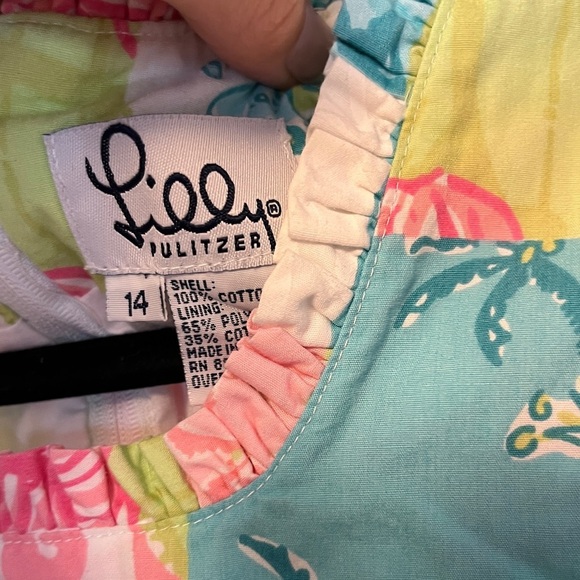 Lilly Pulitzer Vintage White Label Patchwork Dress Sz 14 - Picture 9 of 10